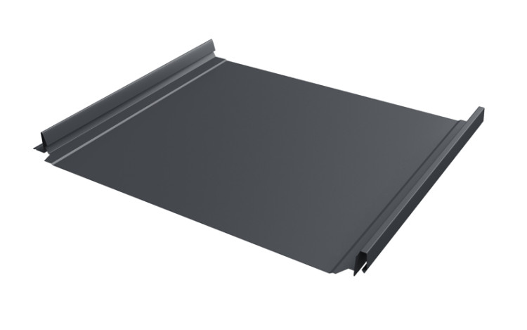 Кликфальц Pro Grand Line 0,45 Drap TwinColor с пленкой на замках RAL 7024 мокрый асфальт Кликфальц Pro