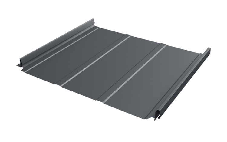Кликфальц Pro Line Grand Line 0,5 Rooftop Бархат с пленкой на замках RAL 7024 мокрый асфальт  Кликфальц Pro Line