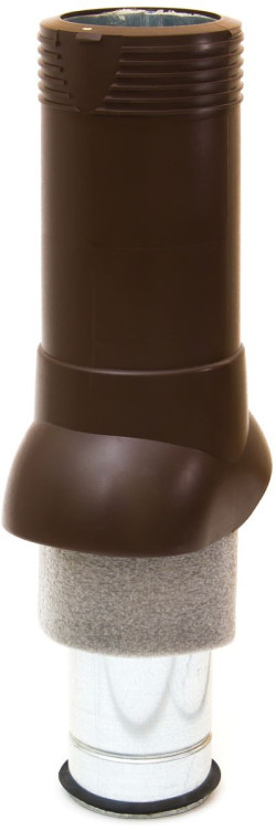 Вентиляционный выход Поливент изолированный d125х160 мм, коричневый