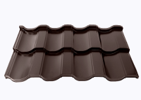 Модульная металлочерепица NORDO Серо-коричневый RAL 8019 Глянец